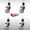 Service Caster 3'' SS Nylon Wheel Swivel 1-7/8'' Expanding Stem Caster Set, 4PK SCC-SSEX20S314-NYS-178-4 - alternate 2